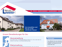 Tablet Screenshot of hausverwaltung-liebler.de